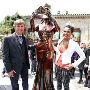 The statue of Miss America 2013 Mallory Hagan was unveiled