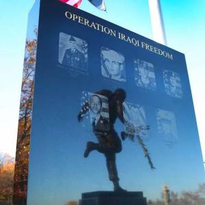 Images of Hanlon Sculpture of fallen Army Ranger Michael Ollis